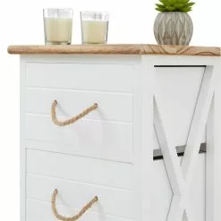 CARO-Möbel Nachttisch PERUGIA Mit 3 Schubladen In Weiß 11 CARO-Möbel Nachttisch PERUGIA Mit 3 Schubladen In Weiß -Möbelgeschäft 94607 3 N