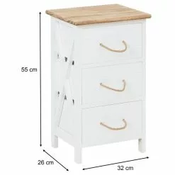 CARO-Möbel Nachttisch PERUGIA Mit 3 Schubladen In Weiß 13 CARO-Möbel Nachttisch PERUGIA Mit 3 Schubladen In Weiß -Möbelgeschäft 94607 7 N