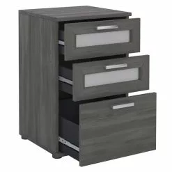 CARO-Möbel Nachttisch MARIKE In Esche Grau Mit 3 Schubladen -Möbelgeschäft 94641 1