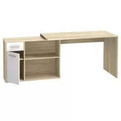 CARO-Möbel Eckschreibtisch LENA Mit Regal In Sonoma Eiche/weiß -Möbelgeschäft 94673 3