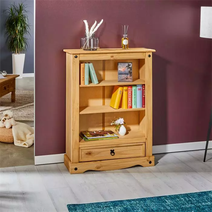CARO-Möbel Regal SALSA Kiefer Massiv Mit Schublade 4 CARO-Möbel Regal SALSA Kiefer Massiv Mit Schublade – Bild 2