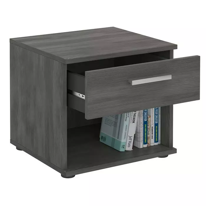 CARO-Möbel Nachttisch MARY Esche Grau Mit Schublade 4 CARO-Möbel Nachttisch MARY Esche Grau Mit Schublade – Bild 2