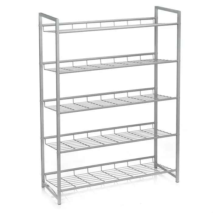 CARO-Möbel Schuhregal SYSTEM Silber Lackiert, 5 Fächer 4 CARO-Möbel Schuhregal SYSTEM Silber Lackiert, 5 Fächer – Bild 2