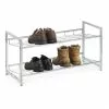 CARO-Möbel Schuhregal VALERIO Metall Verchromt, 2 Ablagen -Möbelgeschäft 94688 0