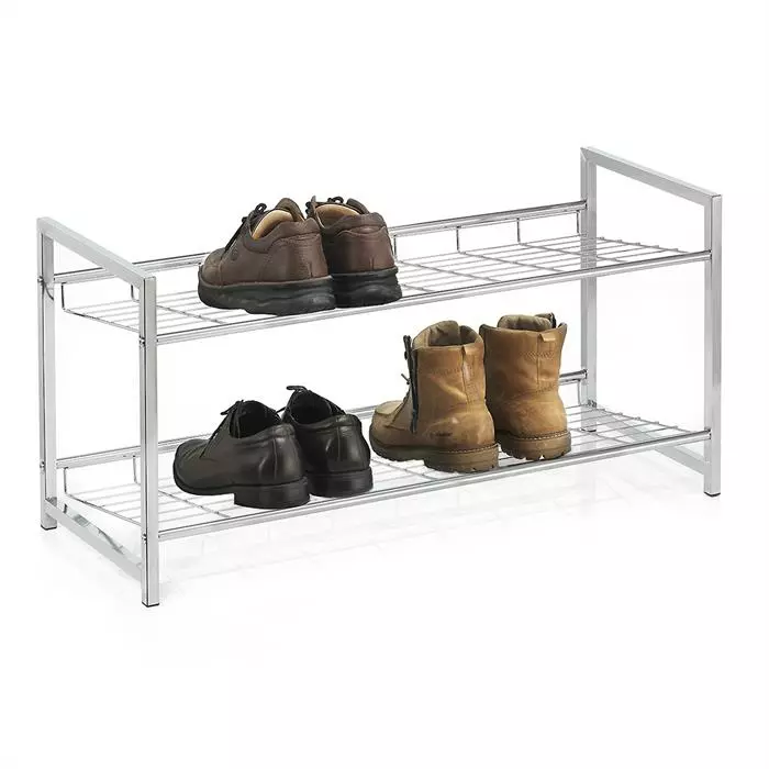 CARO-Möbel Schuhregal VALERIO Metall Verchromt, 2 Ablagen 3 CARO-Möbel Schuhregal VALERIO Metall Verchromt, 2 Ablagen