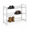 CARO-Möbel Schuhregal VALERIO Metall Verchromt, 3 Ablagen -Möbelgeschäft 94689 0