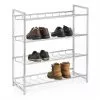 CARO-Möbel Schuhregal VALERIO Metall Verchromt, 4 Ablagen -Möbelgeschäft 94690 0