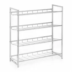 CARO-Möbel Schuhregal VALERIO Metall Verchromt, 4 Ablagen -Möbelgeschäft 94690 2