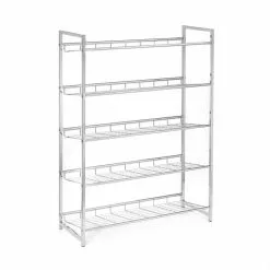 CARO-Möbel Schuhregal VALERIO Metall Verchromt, 5 Ablagen -Möbelgeschäft 94691 2