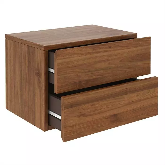 CARO-Möbel Wandregal Nachtschrank ANNI Mit 2 Schubladen In Nussbaum 3 CARO-Möbel Wandregal Nachtschrank ANNI Mit 2 Schubladen In Nussbaum