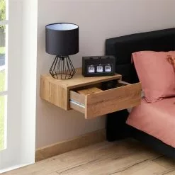 CARO-Möbel Hängende Nachtkommode ANNE Mit 1 Schublade, Eiche Dunkelbraun -Möbelgeschäft 94813 AC2