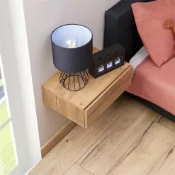 CARO-Möbel Hängende Nachtkommode ANNE Mit 1 Schublade, Eiche Dunkelbraun -Möbelgeschäft 94813 AC3