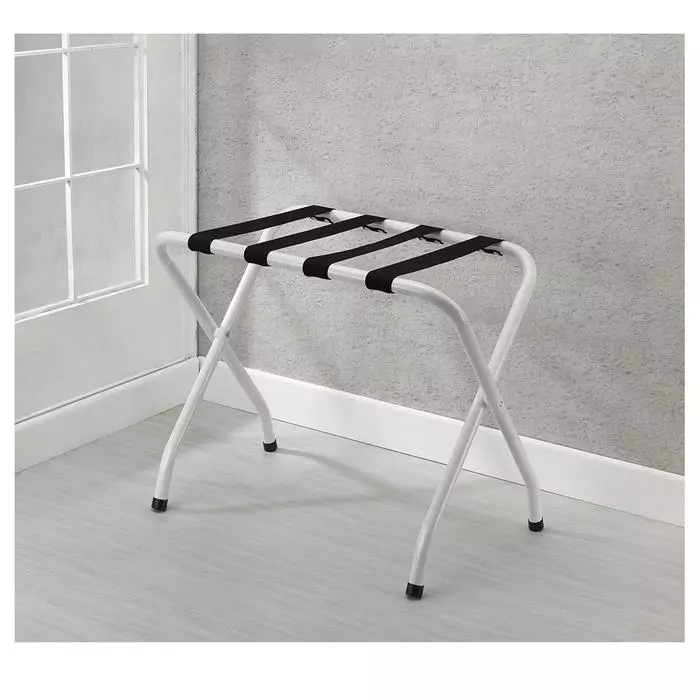 CARO-Möbel Kofferständer LUGGAGE Metall Weiß Lackiert, Klappbar 5 CARO-Möbel Kofferständer LUGGAGE Metall Weiß Lackiert, Klappbar – Bild 3