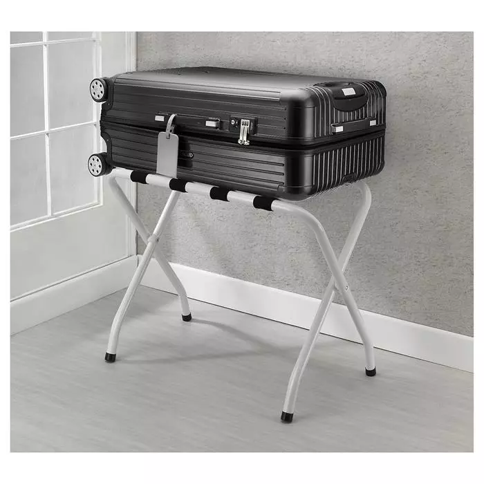 CARO-Möbel Kofferständer LUGGAGE Metall Weiß Lackiert, Klappbar 7 CARO-Möbel Kofferständer LUGGAGE Metall Weiß Lackiert, Klappbar – Bild 5