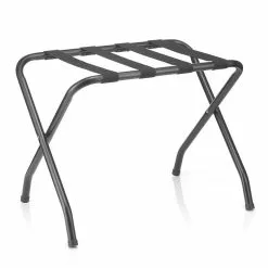 CARO-Möbel Kofferständer LUGGAGE Metall Schwarz Lackiert, Klappbar