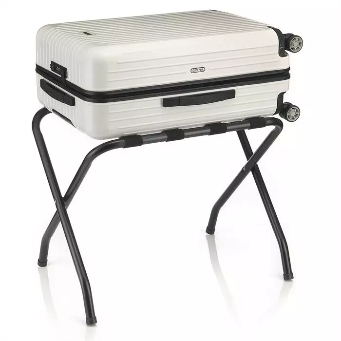 CARO-Möbel Kofferständer LUGGAGE Metall Schwarz Lackiert, Klappbar 4 CARO-Möbel Kofferständer LUGGAGE Metall Schwarz Lackiert, Klappbar – Bild 2