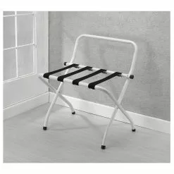 CARO-Möbel Kofferständer SUITE In Weiß Klappbar Mit Wandschutz -Möbelgeschäft 94844 2