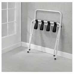 CARO-Möbel Kofferständer SUITE In Weiß Klappbar Mit Wandschutz -Möbelgeschäft 94844 3