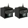 CARO-Möbel Nachttisch MARY Im 2er Set In Schwarz -Möbelgeschäft 94985 0