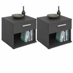 CARO-Möbel Nachttisch MARY Im 2er Set In Grau