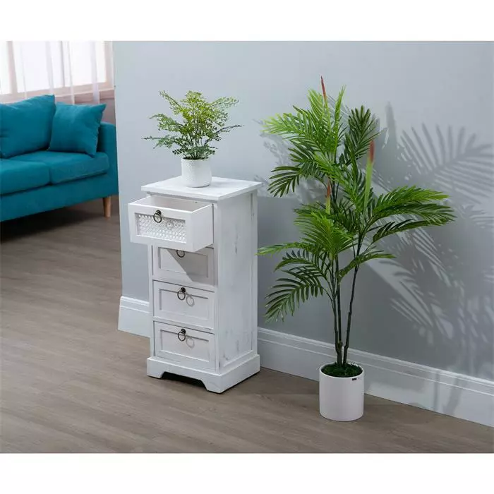 CARO-Möbel Nachttisch IRMA Mit 4 Schubladen 4 CARO-Möbel Nachttisch IRMA Mit 4 Schubladen – Bild 2