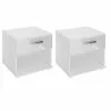 CARO-Möbel Nachttisch MARY Im 2er Set In Hochglanz Weiß 2 CARO-Möbel Nachttisch MARY Im 2er Set In Hochglanz Weiß -Möbelgeschäft 95033 0