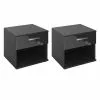 CARO-Möbel Nachttisch MARY Im 2er Set In Hochglanz Schwarz 1 CARO-Möbel Nachttisch MARY Im 2er Set In Hochglanz Schwarz -Möbelgeschäft 95034 0