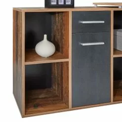 CARO-Möbel Eckschreibtisch DIEGO Mit Regal In Old Style/Beton Dunkel -Möbelgeschäft 95055 4