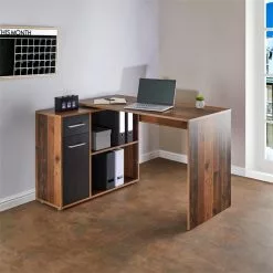 CARO-Möbel Eckschreibtisch LENA Mit Regal In Old Style/Beton Dunkel 9 CARO-Möbel Eckschreibtisch LENA Mit Regal In Old Style/Beton Dunkel -Möbelgeschäft 95056 A0 1N