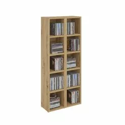 CARO-Möbel CD / DVD Regal CHART Mit 10 Fächern In Asteiche -Möbelgeschäft 95057 2