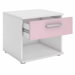 CARO-Möbel Nachttisch MARY Weiß/rosa Mit Schublade 5 CARO-Möbel Nachttisch MARY Weiß/rosa Mit Schublade -Möbelgeschäft 95066 1