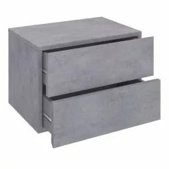 CARO-Möbel Wandregal Nachtschrank ANNI Mit 2 Schubladen In Betonoptik