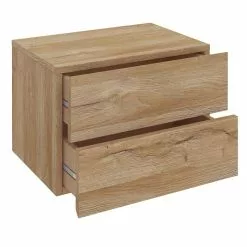 CARO-Möbel Wandregal Nachtschrank ANNI Mit 2 Schubladen In Wildeiche