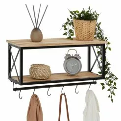 CARO-Möbel Wandgarderobe ARMANDO Schwarz/braun