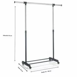 CARO-Möbel Rollgarderobe SALA In Schwarz, Verstellbar -Möbelgeschäft 95299 3