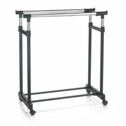 CARO-Möbel Garderobenwagen CASA In Schwarz, 2 Kleiderstangen -Möbelgeschäft 95301 2