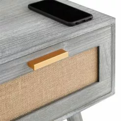 CARO-Möbel Nachttisch KIRAN Mit 1 Schublade, Holz In Grau -Möbelgeschäft 95330 5