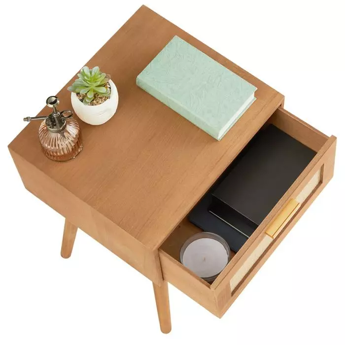 CARO-Möbel Nachttisch KIRAN Mit 1 Schublade, Holz In Braun 6 CARO-Möbel Nachttisch KIRAN Mit 1 Schublade, Holz In Braun – Bild 4