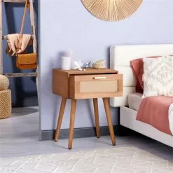 CARO-Möbel Nachttisch KIRAN Mit 1 Schublade, Holz In Braun 10 CARO-Möbel Nachttisch KIRAN Mit 1 Schublade, Holz In Braun -Möbelgeschäft 95331 AC2