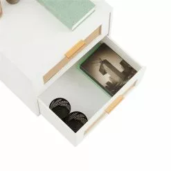 CARO-Möbel Nachttisch WAMAN Mit 2 Schubladen, Weiß -Möbelgeschäft 95332 4