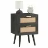 CARO-Möbel Nachttisch WAMAN Mit 2 Schubladen, Schwarz -Möbelgeschäft 95333 0