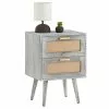 CARO-Möbel Nachttisch WAMAN Mit 2 Schubladen, Grau