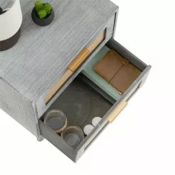 CARO-Möbel Nachttisch WAMAN Mit 2 Schubladen, Grau -Möbelgeschäft 95334 4