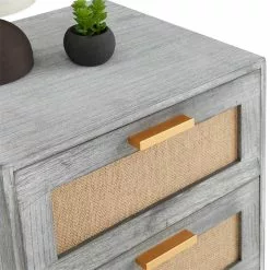 CARO-Möbel Nachttisch WAMAN Mit 2 Schubladen, Grau -Möbelgeschäft 95334 5