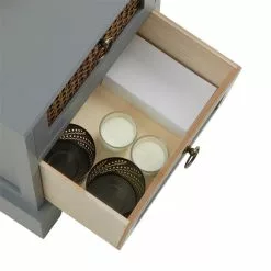 CARO-Möbel Nachttisch PADMA Mit 2 Schubladen Und Wiener Geflecht, Grau 11 CARO-Möbel Nachttisch PADMA Mit 2 Schubladen Und Wiener Geflecht, Grau -Möbelgeschäft 95337 4