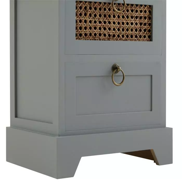 CARO-Möbel Nachttisch PADMA Mit 2 Schubladen Und Wiener Geflecht, Grau 7 CARO-Möbel Nachttisch PADMA Mit 2 Schubladen Und Wiener Geflecht, Grau – Bild 5