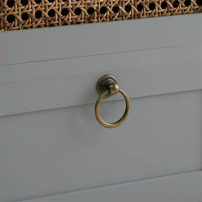 CARO-Möbel Nachttisch PADMA Mit 2 Schubladen Und Wiener Geflecht, Grau 8 CARO-Möbel Nachttisch PADMA Mit 2 Schubladen Und Wiener Geflecht, Grau – Bild 6