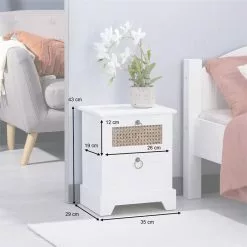 CARO-Möbel Nachttisch PADMA Mit 2 Schubladen Und Wiener Geflecht, Weiß 13 CARO-Möbel Nachttisch PADMA Mit 2 Schubladen Und Wiener Geflecht, Weiß -Möbelgeschäft 95338 AC8
