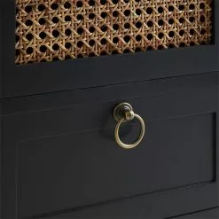 CARO-Möbel Nachttisch RAJA Mit 3 Schubladen Und Wiener Geflecht, Schwarz -Möbelgeschäft 95339 6