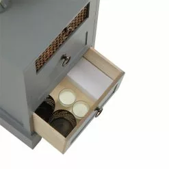 CARO-Möbel Nachttisch RAJA Mit 3 Schubladen Und Wiener Geflecht, Grau 11 CARO-Möbel Nachttisch RAJA Mit 3 Schubladen Und Wiener Geflecht, Grau -Möbelgeschäft 95340 4